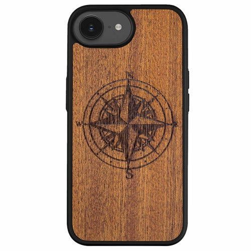 Mahogany Wood Phone Cover - Compass - MMore