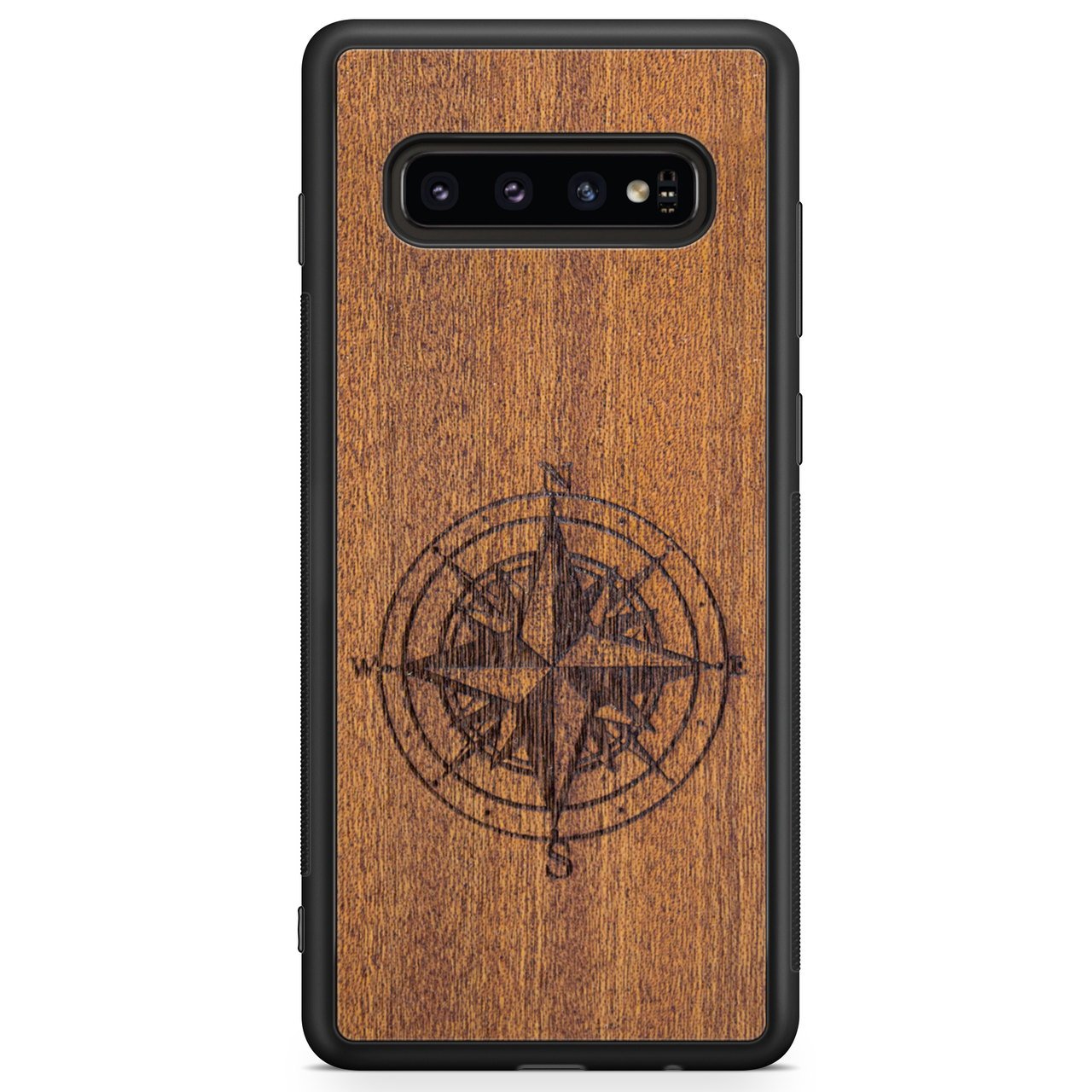 Mahogany Wood Phone Cover - Compass - MMore