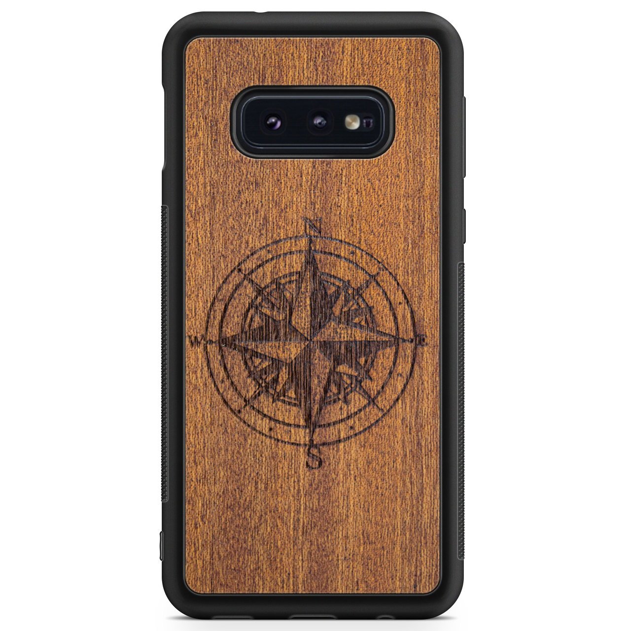 Mahogany Wood Phone Cover - Compass - MMore