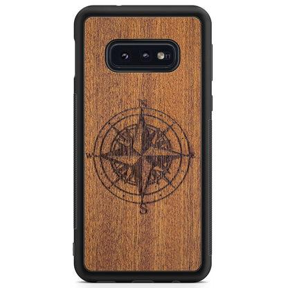 Mahogany Wood Phone Cover - Compass - MMore