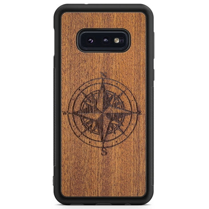 Mahogany Wood Phone Cover - Compass - MMore