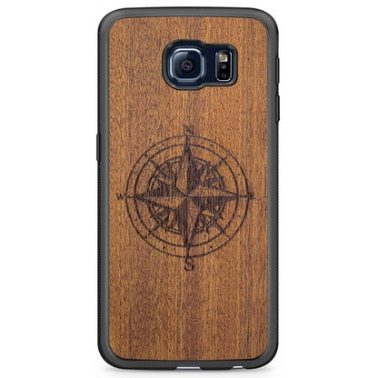 Mahogany Wood Phone Cover - Compass - MMore