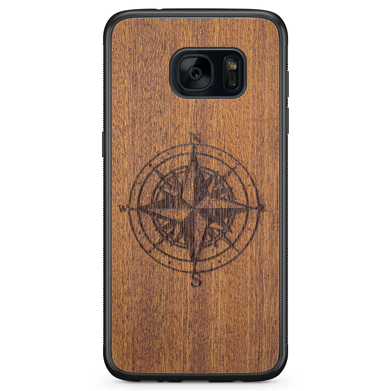 Mahogany Wood Phone Cover - Compass - MMore