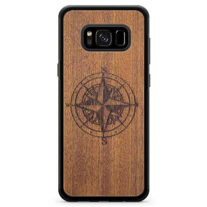 Mahogany Wood Phone Cover - Compass - MMore