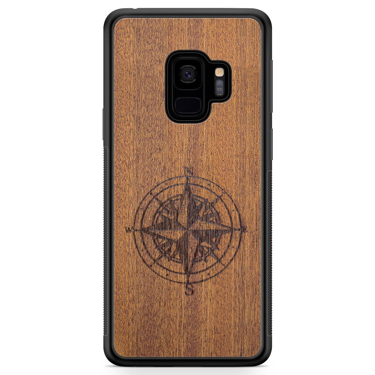 Mahogany Wood Phone Cover - Compass - MMore