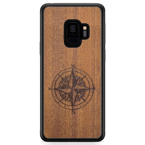 Mahogany Wood Phone Cover - Compass - MMore