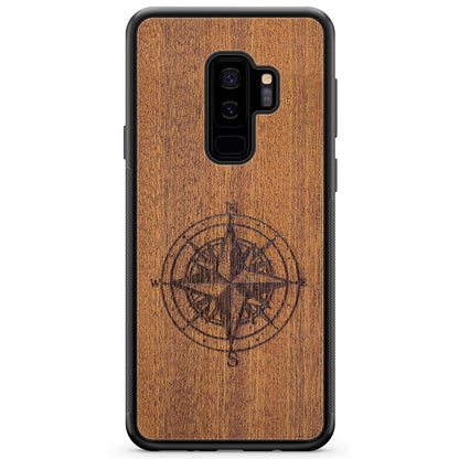 Mahogany Wood Phone Cover - Compass - MMore